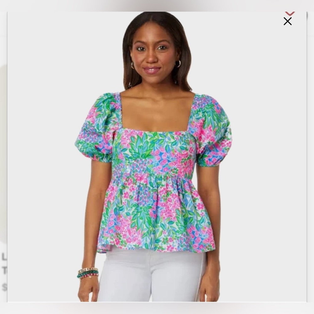 Lilly Pulitzer Kay Short Sleeve Cotton Top NWT